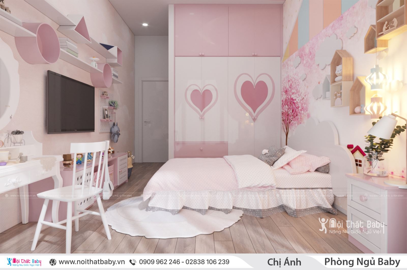 Phòng ngủ công chúa cho con gái bạn 