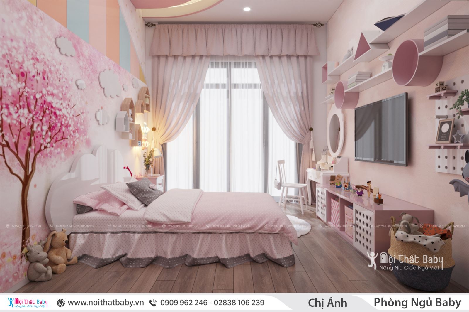 Phòng ngủ công chúa cho con gái bạn 