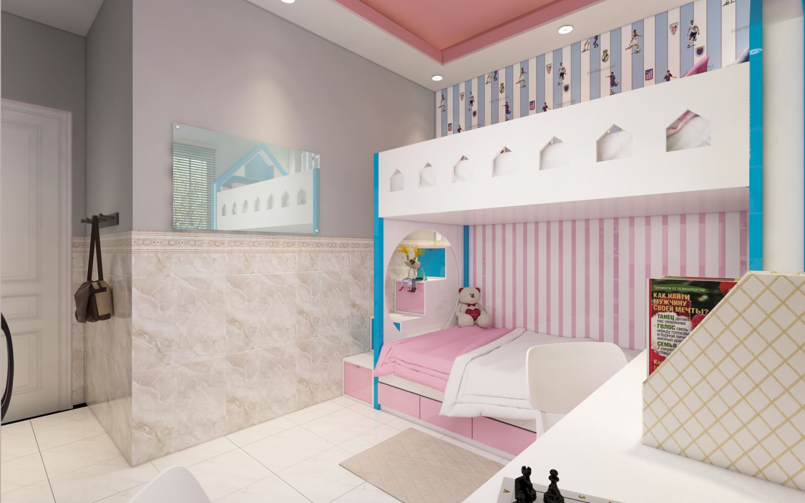 Phòng ngủ dành cho bé trai và bé gái