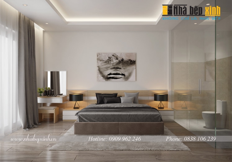 Phòng ngủ thiết kế màu sắc thân thiện đơn giản TGNBX47 | Nhà Bếp Xinh