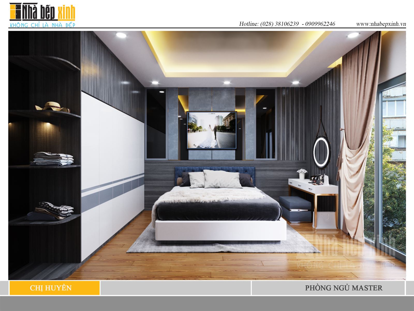 Thiết kế nội thất phòng ngủ master luxury sang trọng cực chất