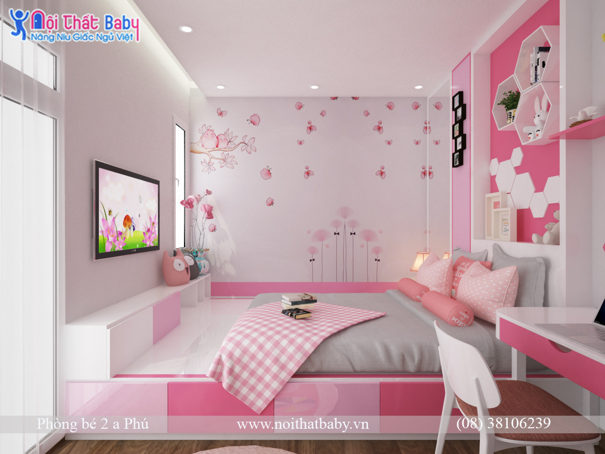 Top 30+ mẫu thiết kế phòng ngủ đẹp cho bé gái dưới 15 tuổi
