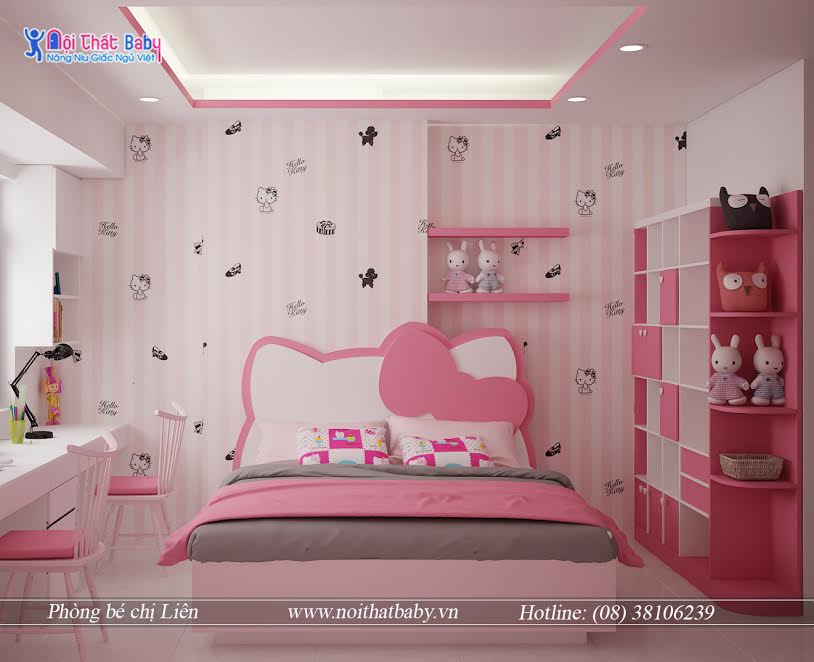 Phòng ngủ Hello Kitty cho bé là điều mà các bé yêu thích chắc chắn không thể bỏ qua. Với thiết kế siêu đáng yêu và sáng tạo, bé sẽ có một không gian thật linh động và thú vị để ngủ và chơi đùa. Tất cả các sản phẩm đều được chế tạo từ chất liệu an toàn và đạt tiêu chuẩn an toàn mới nhất, đảm bảo cho sức khỏe của bé.