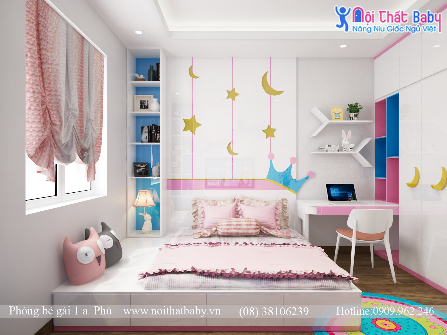 Với gam màu hồng xanh tươi, phòng ngủ bé gái sẽ trở nên đầy màu sắc và năng động. Từ những chiếc giường cỡ nhỏ cho đến các tủ đồ xinh xắn, các sản phẩm trên trang web của chúng tôi sẽ giúp bạn tạo nên không gian sống ấm áp và đáng yêu cho cô công chúa nhỏ của mình.