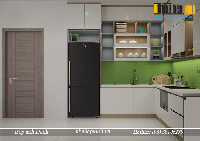 Mẫu tủ bếp hình L cho không gian nhà bếp hiện đại sang trọng