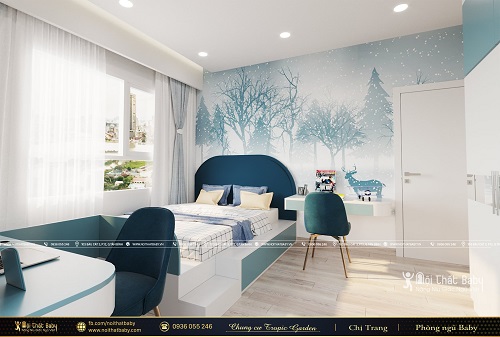 Nội thất phòng ngủ bé trai hiện đại căn Duplex Emerald Celadon City 191m2 - BBT110