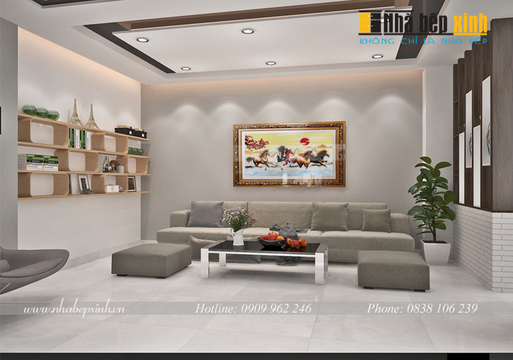 Trang trí nội thất phòng khách cho căn hộ diện tích rộng PKNBX25