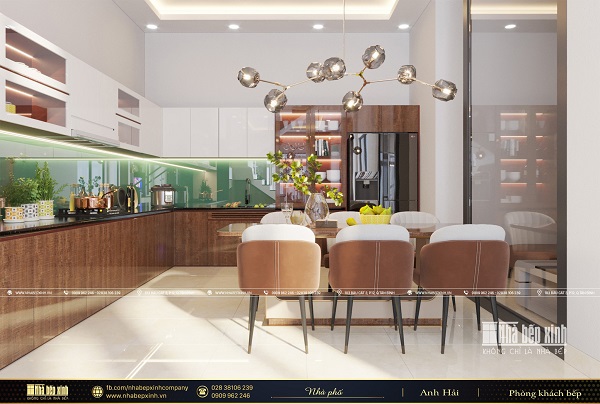 Thiết kế nội thất phòng khách bếp hiện đại - NBX417