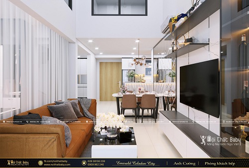 Thiết kế nội thất trọn gói hiện đại chung cư Emerald Celadon City - Căn Duplex 112m2