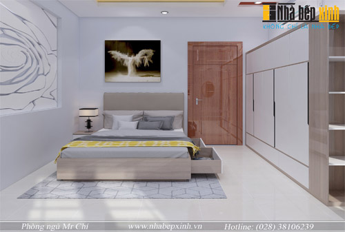 Thiết kế nội thất phòng ngủ Veneer hiện đại