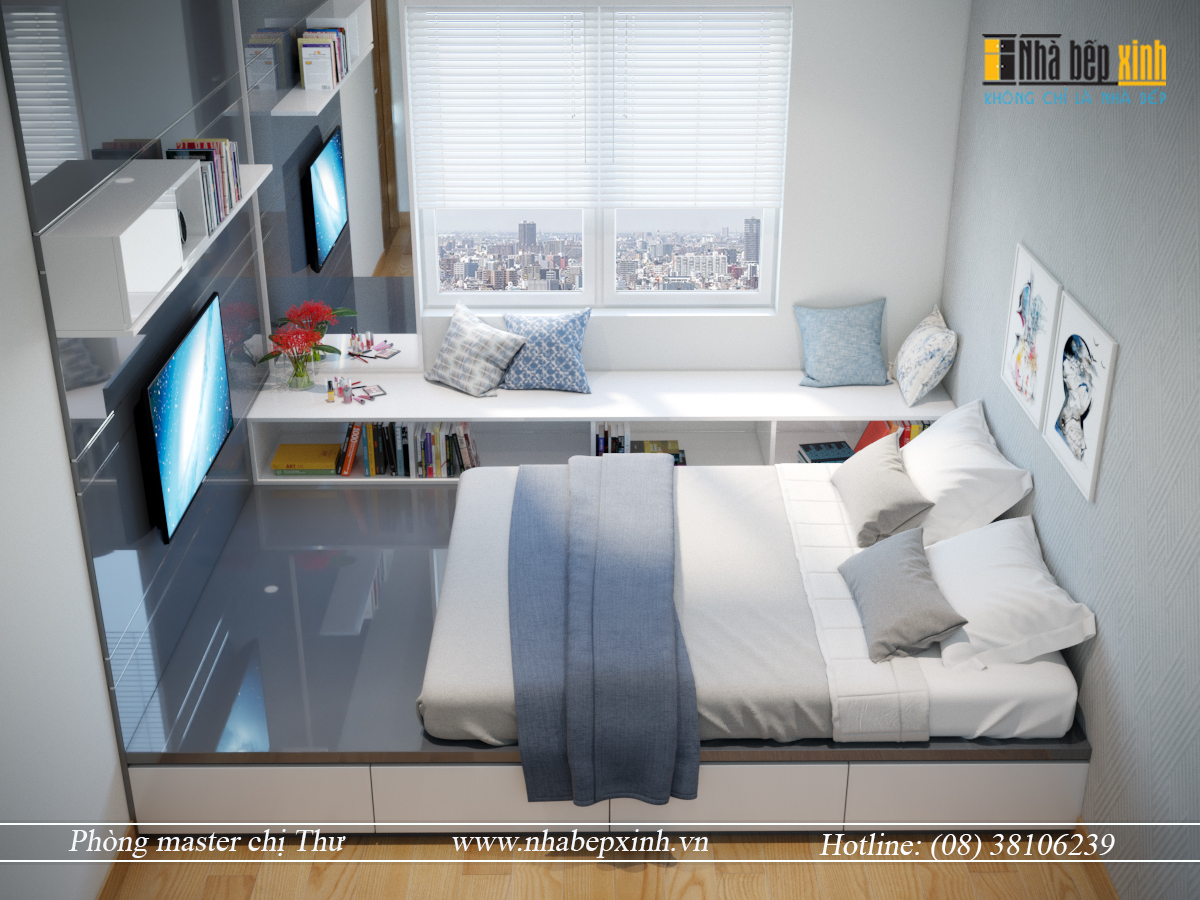 Thiết kế phòng ngủ đẹp hiện đại sang trọng với gam màu xám nổi bật